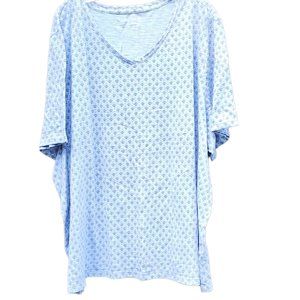 Blue on blue comfy short sleeved blouse